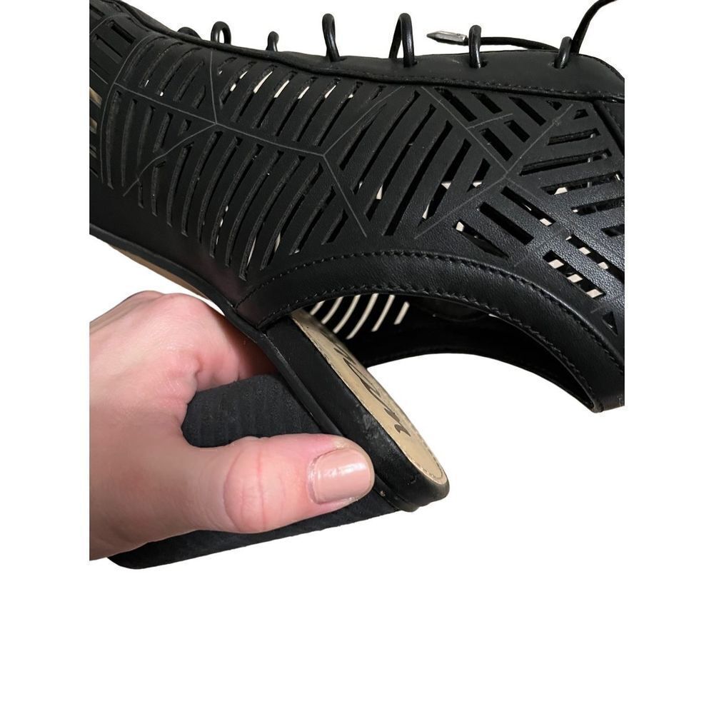 Sam Edelman Rocco Black Cut Out Lace Up Open Toe‎ Heel Bootie Size 8 - Picture 4 of 12